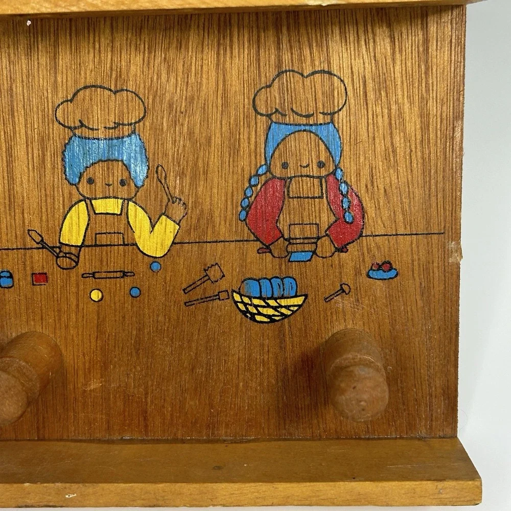 Rare Vintage Sanrio Japan Twins Patty And Jimmy Kitchen Wooden Utensils‎ Storage